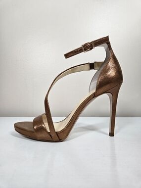 Jessica Simpson Bronze Strappy Stiletto Heels, Size 8 ~ EUC